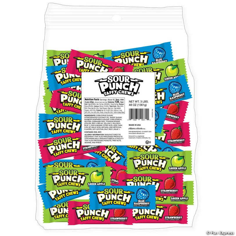 Sour Punch Taffy Chews Candy-168Pk